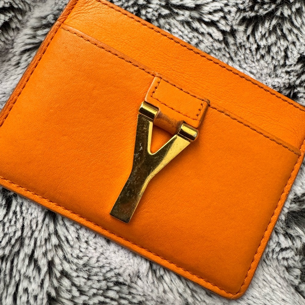 YSL Saint Laurent Orange card holder vintage - Picture 5 of 5